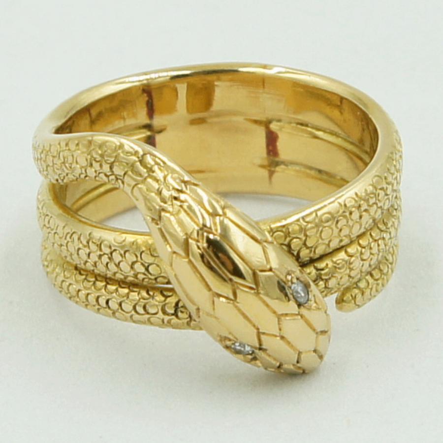K18ダイヤモンドリング　「スネーク」　リングサイズ29号　重量23.50ｇ（中古）