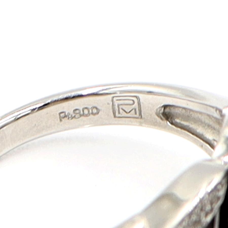 Pt900黒蝶パールリング　P11.5mm　D0.14ct　リングサイズ13号　重量9.18ｇ(石の重量含む)（中古）