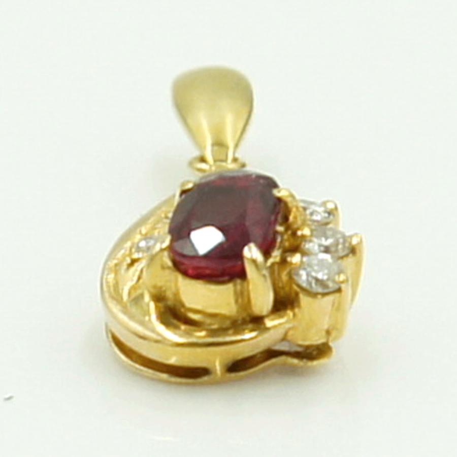 K18ルビーダイヤモンドペンダントトップ　重量1.30ｇ(石の重量含む)　レディース（中古）