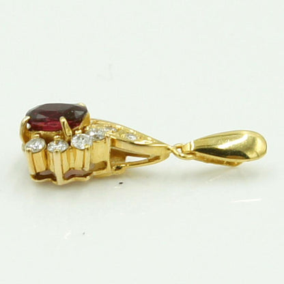 K18ルビーダイヤモンドペンダントトップ　重量1.30ｇ(石の重量含む)　レディース（中古）