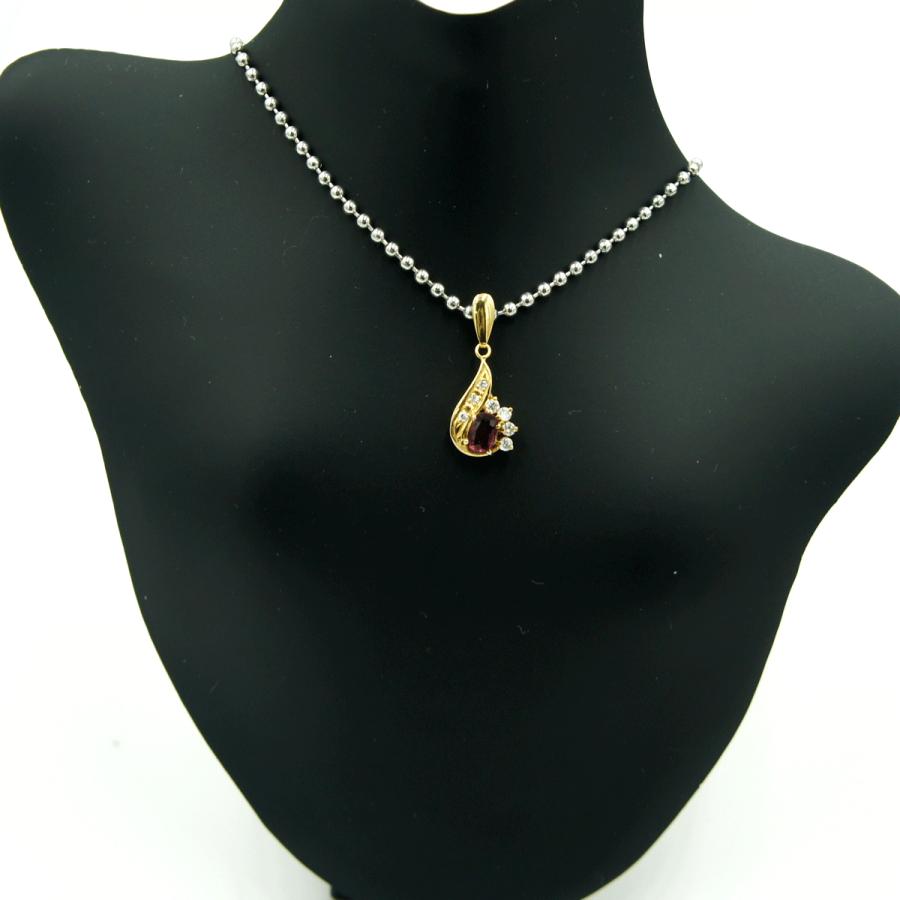 K18ルビーダイヤモンドペンダントトップ　重量1.30ｇ(石の重量含む)　レディース（中古）