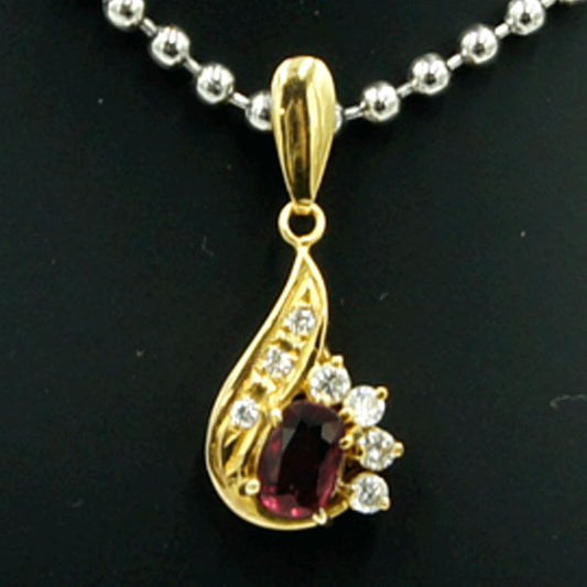 K18ルビーダイヤモンドペンダントトップ　重量1.30ｇ(石の重量含む)　レディース（中古）