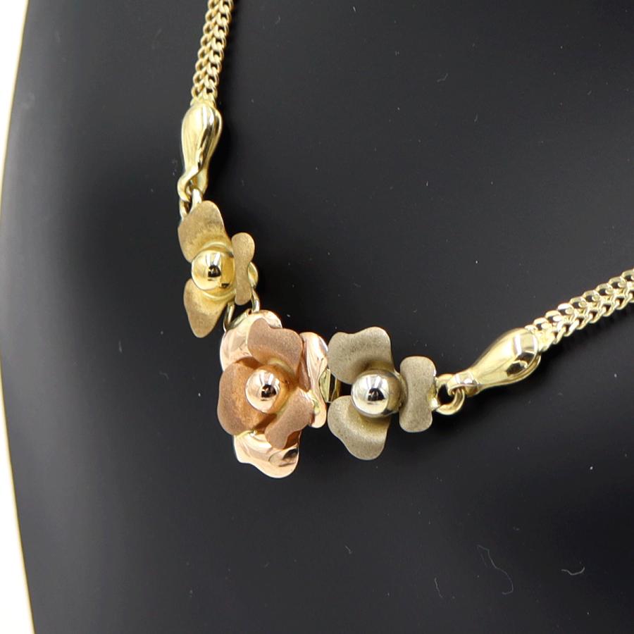 750デザインネックレス「バラ」　ネックレス長さ40cm　重量9.03ｇ　レディース（中古）