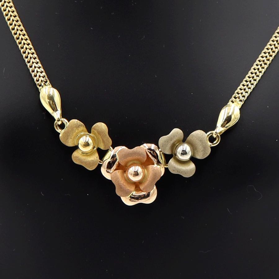 750デザインネックレス「バラ」　ネックレス長さ40cm　重量9.03ｇ　レディース（中古）