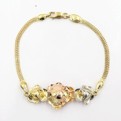 750デザインブレスレット「バラ」　長さ17.5cm　重量6.87ｇ　（中古）