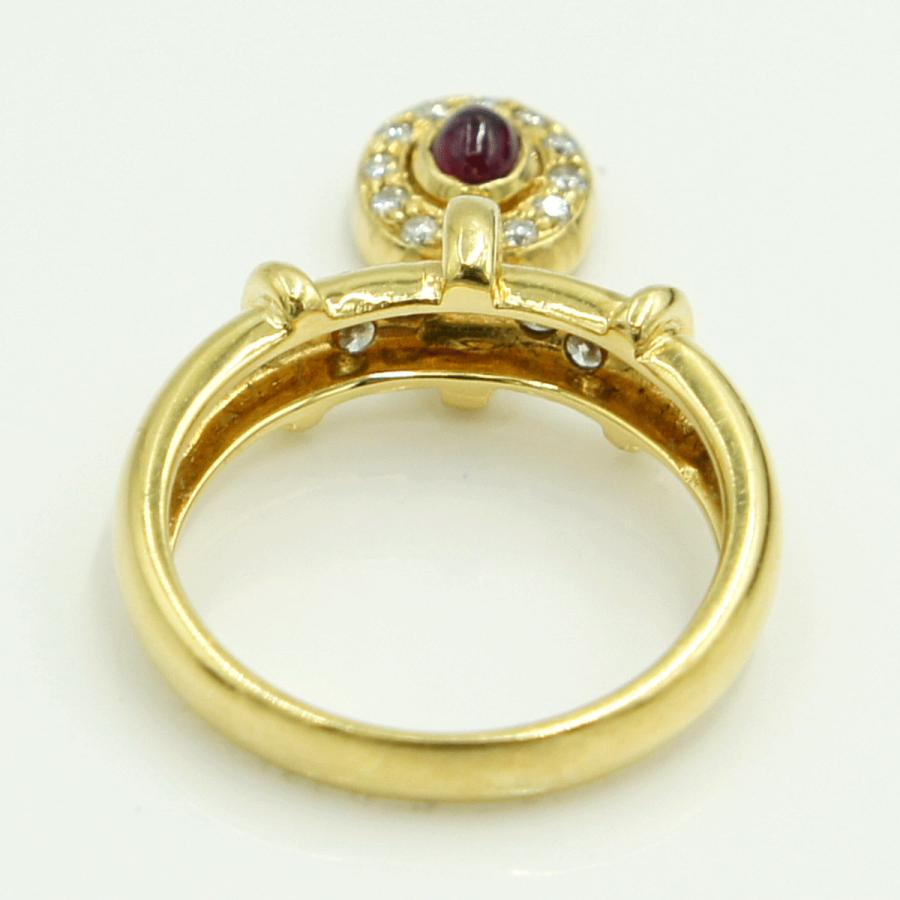 K18ルビーダイヤモンドリング　R0.30ct　D0.25ct　リングサイズ12号　重量5.74ｇ(石の重量含む)　レディース（中古）
