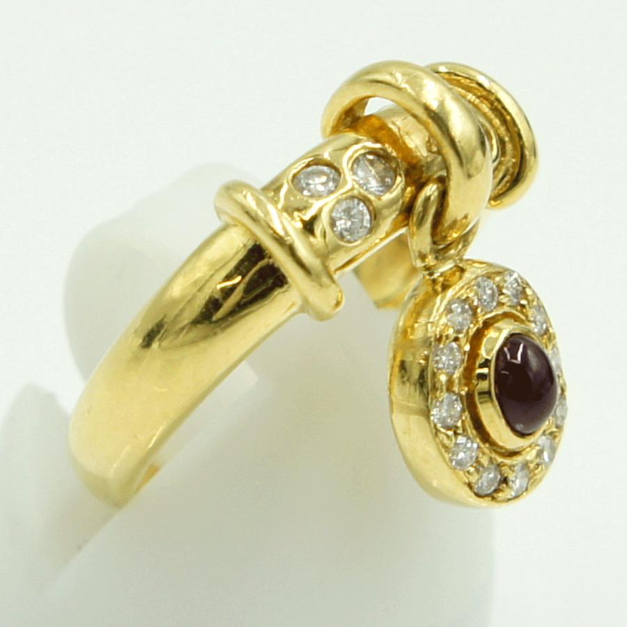 K18ルビーダイヤモンドリング　R0.30ct　D0.25ct　リングサイズ12号　重量5.74ｇ(石の重量含む)　レディース（中古）