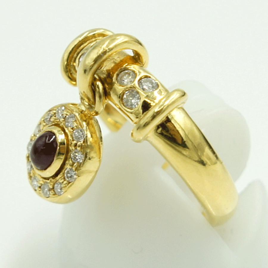 K18ルビーダイヤモンドリング　R0.30ct　D0.25ct　リングサイズ12号　重量5.74ｇ(石の重量含む)　レディース（中古）