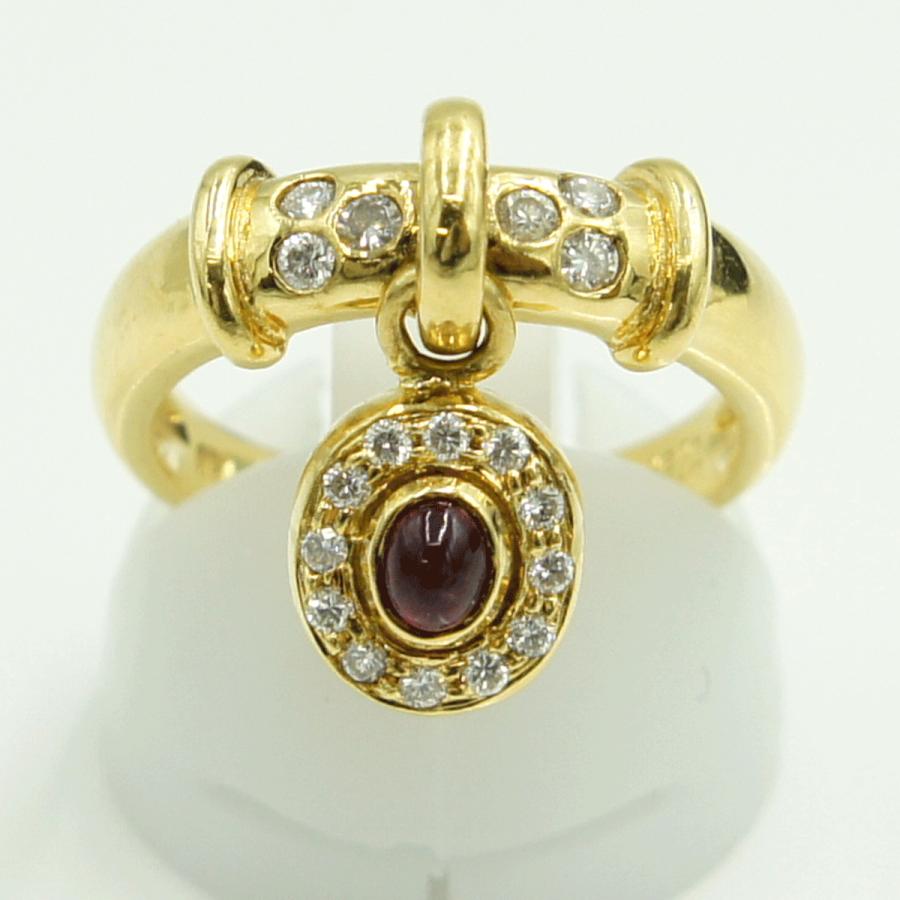 K18ルビーダイヤモンドリング　R0.30ct　D0.25ct　リングサイズ12号　重量5.74ｇ(石の重量含む)　レディース（中古）