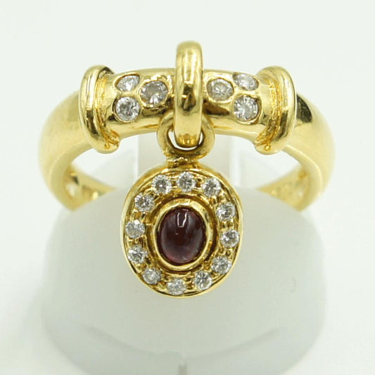 K18ルビーダイヤモンドリング　R0.30ct　D0.25ct　リングサイズ12号　重量5.74ｇ(石の重量含む)　レディース（中古）