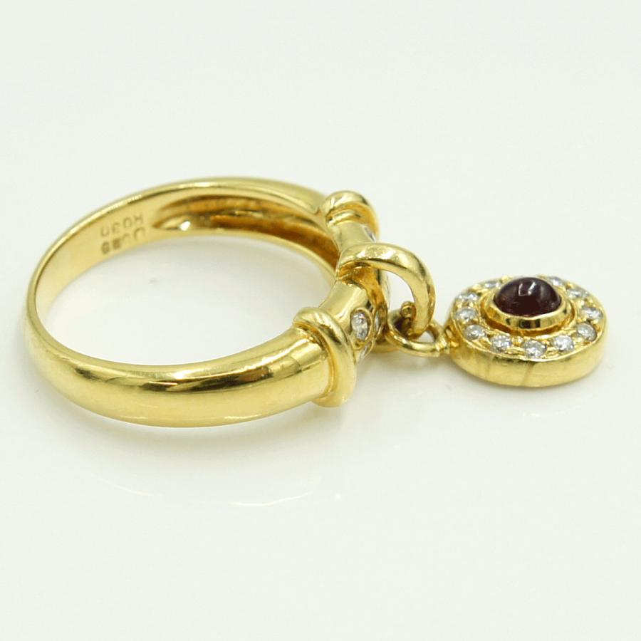 K18ルビーダイヤモンドリング　R0.30ct　D0.25ct　リングサイズ12号　重量5.74ｇ(石の重量含む)　レディース（中古）