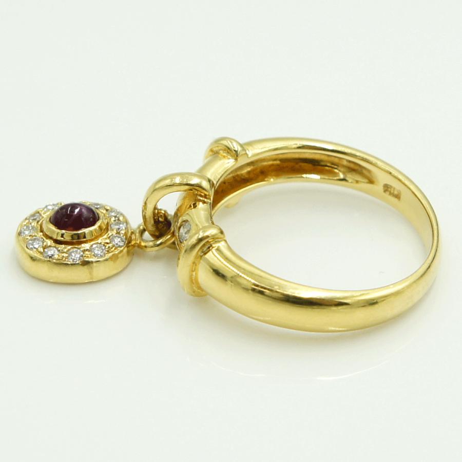 K18ルビーダイヤモンドリング　R0.30ct　D0.25ct　リングサイズ12号　重量5.74ｇ(石の重量含む)　レディース（中古）