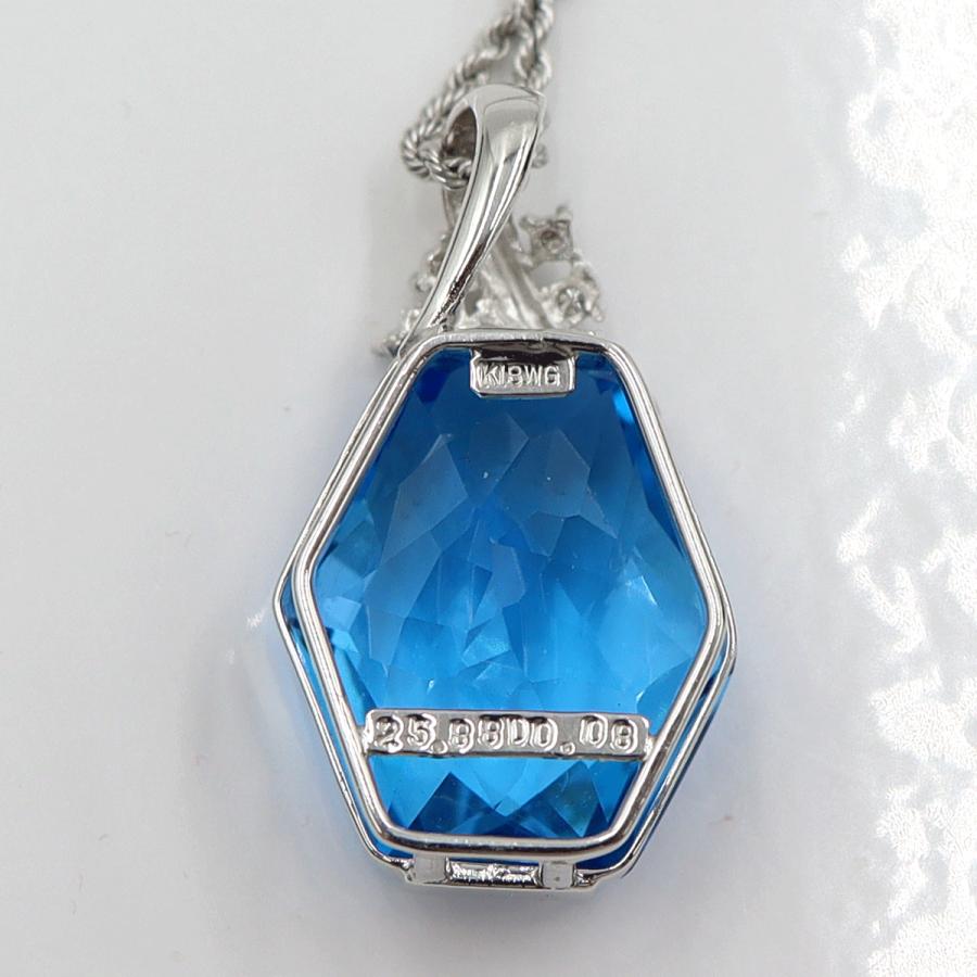 K18WGブルートパーズネックレス　BT25.88ct　ネック長さ:約40cm　重量10.20ｇ(石の重量を含む)　レディース(中古)