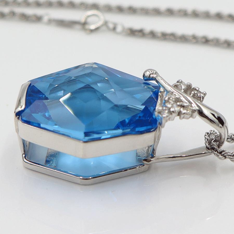 K18WGブルートパーズネックレス　BT25.88ct　ネック長さ:約40cm　重量10.20ｇ(石の重量を含む)　レディース(中古)