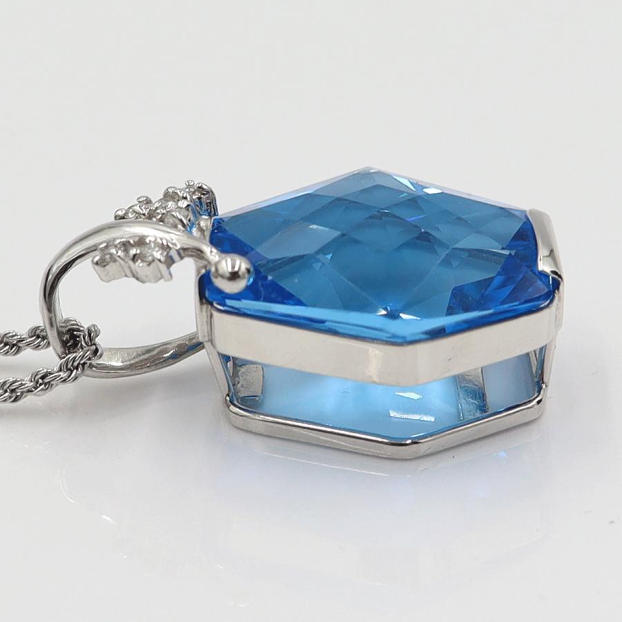 K18WGブルートパーズネックレス　BT25.88ct　ネック長さ:約40cm　重量10.20ｇ(石の重量を含む)　レディース(中古)