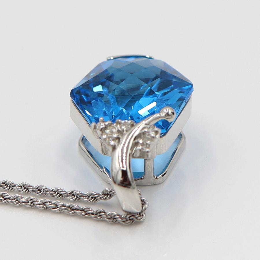 K18WGブルートパーズネックレス　BT25.88ct　ネック長さ:約40cm　重量10.20ｇ(石の重量を含む)　レディース(中古)