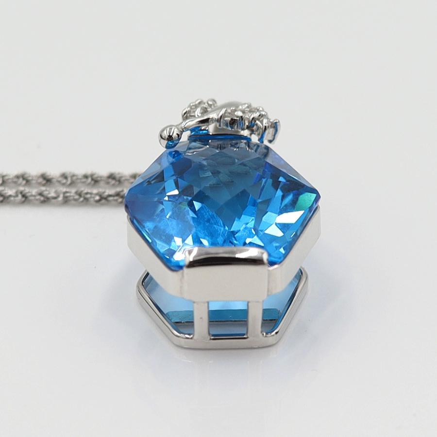 K18WGブルートパーズネックレス　BT25.88ct　ネック長さ:約40cm　重量10.20ｇ(石の重量を含む)　レディース(中古)