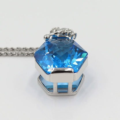 K18WGブルートパーズネックレス　BT25.88ct　ネック長さ:約40cm　重量10.20ｇ(石の重量を含む)　レディース(中古)