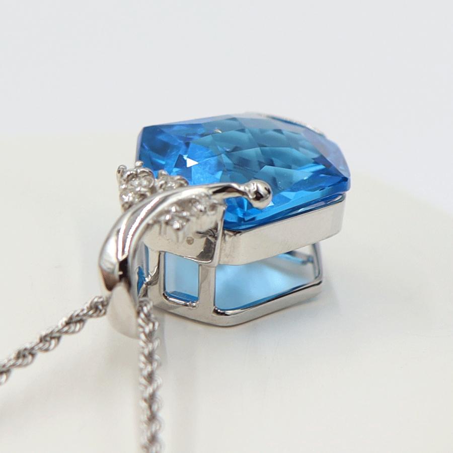 K18WGブルートパーズネックレス　BT25.88ct　ネック長さ:約40cm　重量10.20ｇ(石の重量を含む)　レディース(中古)