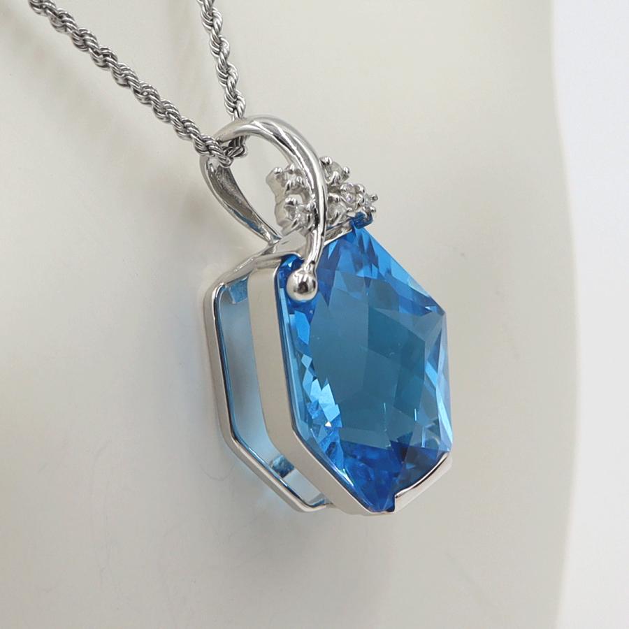 K18WGブルートパーズネックレス　BT25.88ct　ネック長さ:約40cm　重量10.20ｇ(石の重量を含む)　レディース(中古)