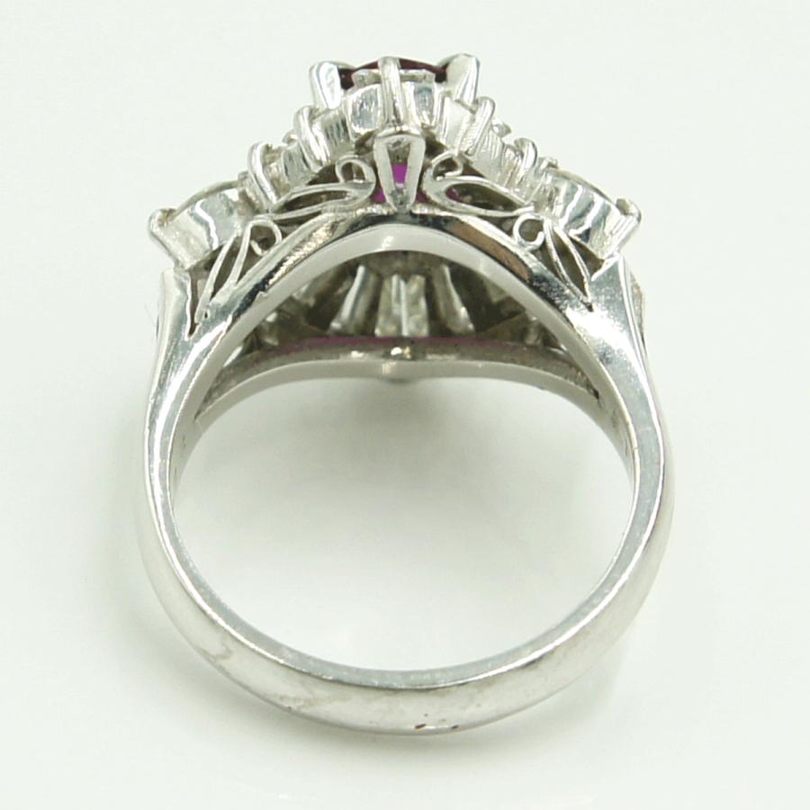 Pt900ルビーダイヤモンドリング　R1.15ct　D2.20ct　リングサイズ12号　重量11.81ｇ(石の重量含む)　レディース（中古）