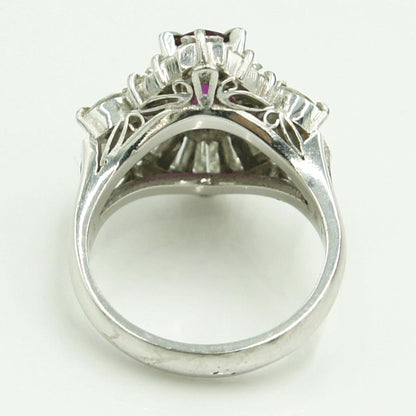 Pt900ルビーダイヤモンドリング　R1.15ct　D2.20ct　リングサイズ12号　重量11.81ｇ(石の重量含む)　レディース（中古）