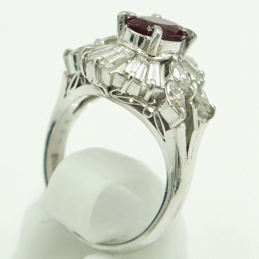 Pt900ルビーダイヤモンドリング　R1.15ct　D2.20ct　リングサイズ12号　重量11.81ｇ(石の重量含む)　レディース（中古）
