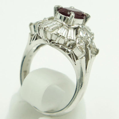 Pt900ルビーダイヤモンドリング　R1.15ct　D2.20ct　リングサイズ12号　重量11.81ｇ(石の重量含む)　レディース（中古）