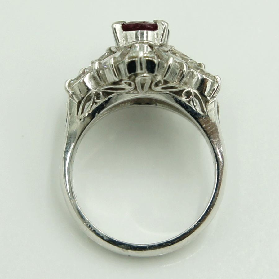 Pt900ルビーダイヤモンドリング　R1.15ct　D2.20ct　リングサイズ12号　重量11.81ｇ(石の重量含む)　レディース（中古）