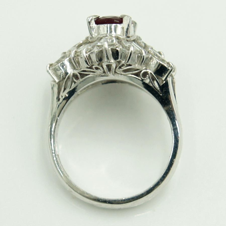 Pt900ルビーダイヤモンドリング　R1.15ct　D2.20ct　リングサイズ12号　重量11.81ｇ(石の重量含む)　レディース（中古）