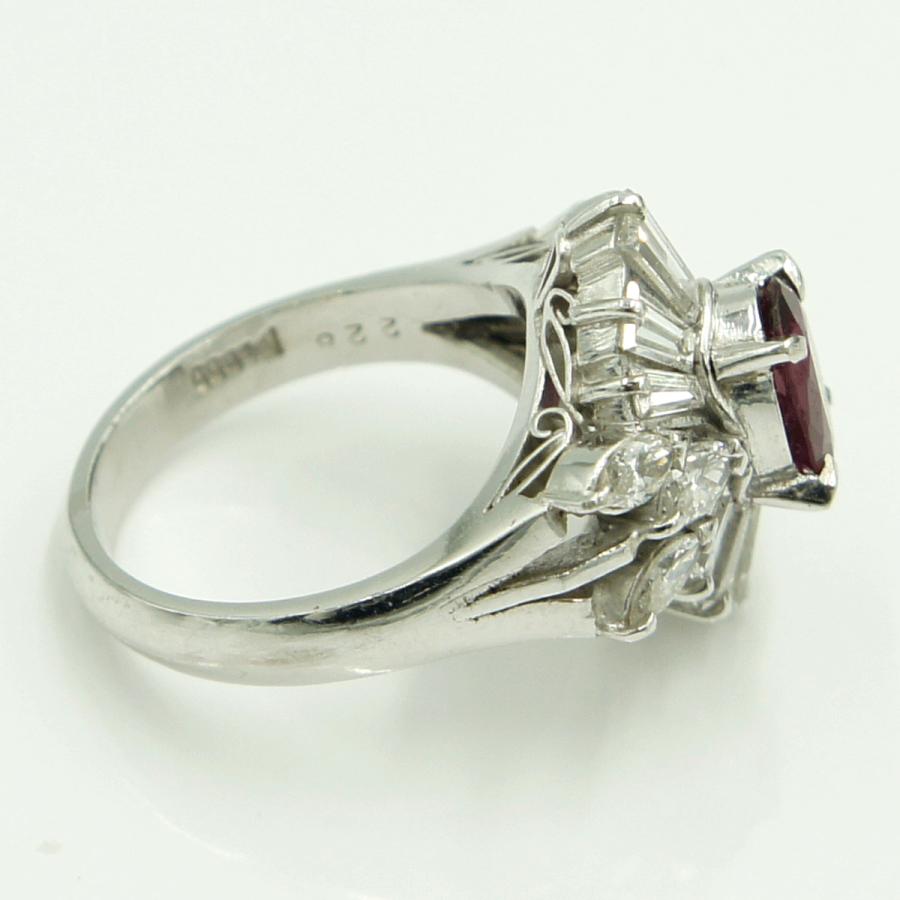Pt900ルビーダイヤモンドリング　R1.15ct　D2.20ct　リングサイズ12号　重量11.81ｇ(石の重量含む)　レディース（中古）