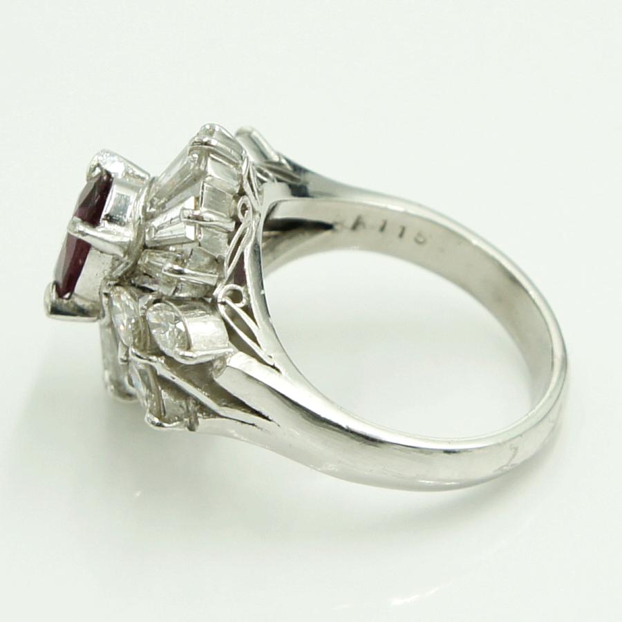 Pt900ルビーダイヤモンドリング　R1.15ct　D2.20ct　リングサイズ12号　重量11.81ｇ(石の重量含む)　レディース（中古）