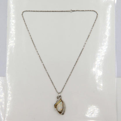 Pt850/Pt900/K18オパールペンダントネックレス　OP3.84ct　ネックレス長さ49cm　重量17.64ｇ(石の重量含む)（中古）