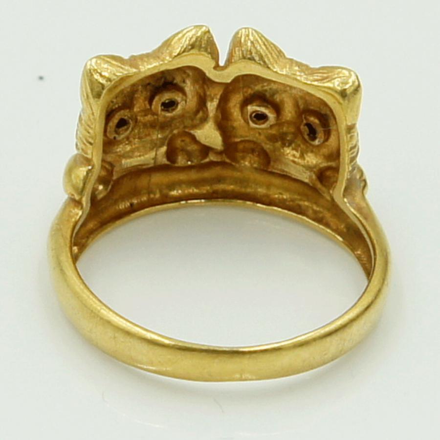 K18ルビーサファイアリング「キャット」リングサイズ7号　3.54ｇ（中古