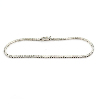 K18WGダイヤモンドブレスレット　D1.00ct　長さ17.0cm　重量4.38ｇ(石の重量含む)（中古）