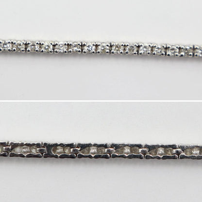 K18WGダイヤモンドブレスレット　D1.00ct　長さ17.0cm　重量4.38ｇ(石の重量含む)（中古）