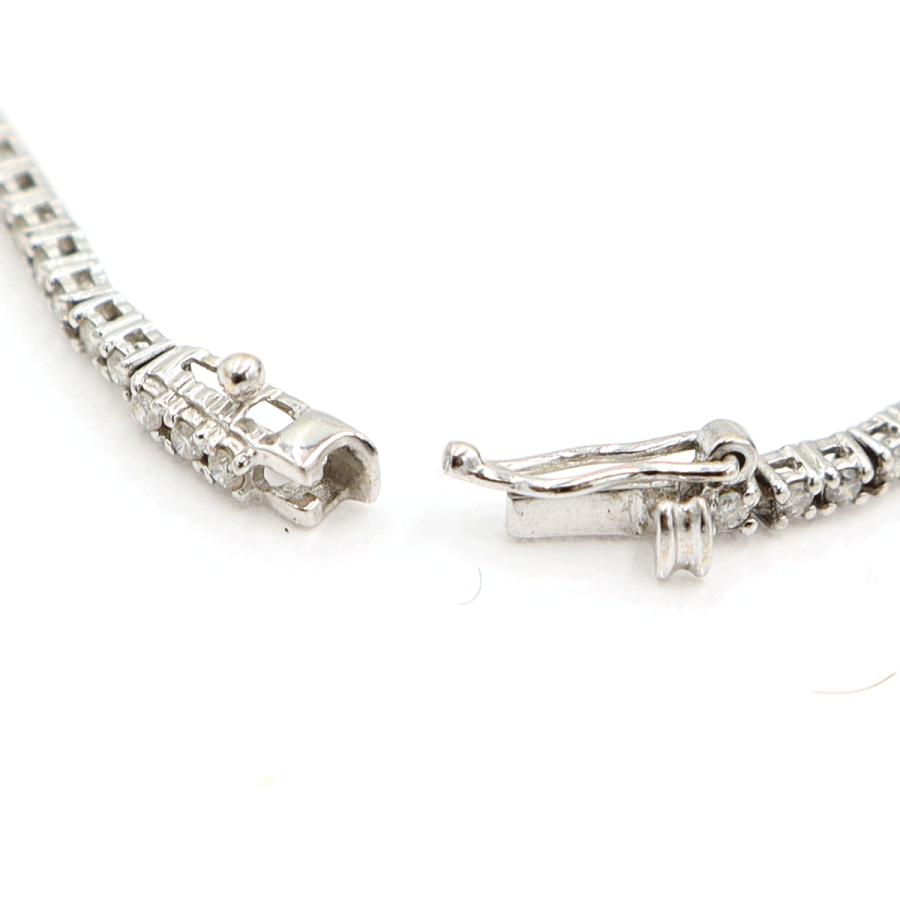 K18WGダイヤモンドブレスレット　D1.00ct　長さ17.0cm　重量4.38ｇ(石の重量含む)（中古）