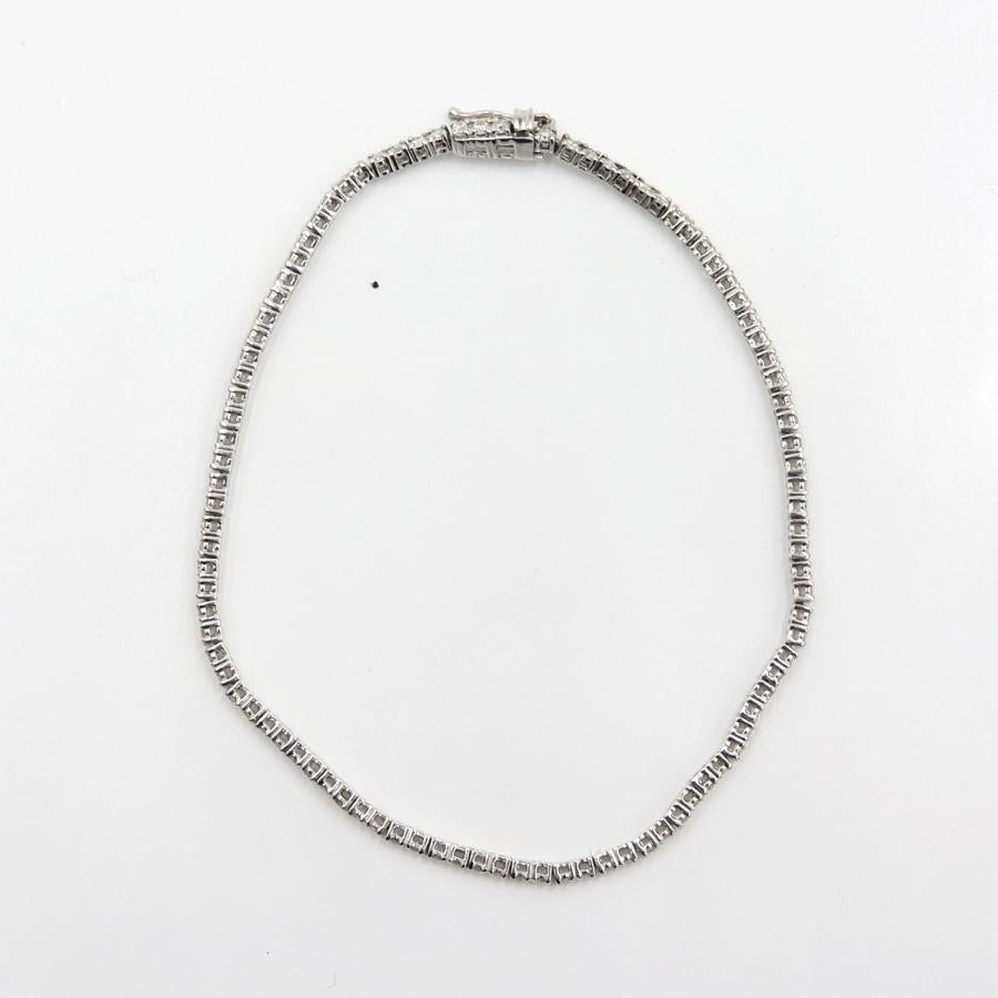 K18WGダイヤモンドブレスレット　D1.00ct　長さ17.0cm　重量4.38ｇ(石の重量含む)（中古）