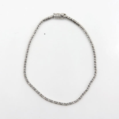 K18WGダイヤモンドブレスレット　D1.00ct　長さ17.0cm　重量4.38ｇ(石の重量含む)（中古）