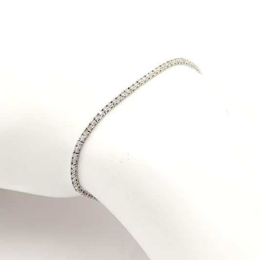 K18WGダイヤモンドブレスレット　D1.00ct　長さ17.0cm　重量4.38ｇ(石の重量含む)（中古）