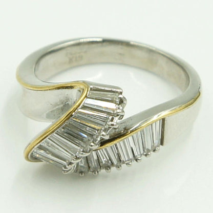 Pt900/K18ダイヤモンドリング　D.1.00ct　リングサイズ14号　重量8.73ｇ(石の重量含む)（中古）