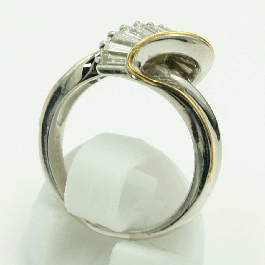 Pt900/K18ダイヤモンドリング　D.1.00ct　リングサイズ14号　重量8.73ｇ(石の重量含む)（中古）