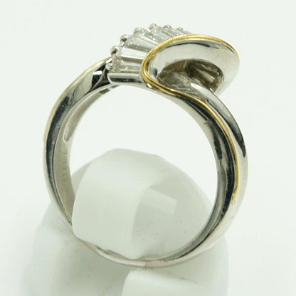 Pt900/K18ダイヤモンドリング　D.1.00ct　リングサイズ14号　重量8.73ｇ(石の重量含む)（中古）