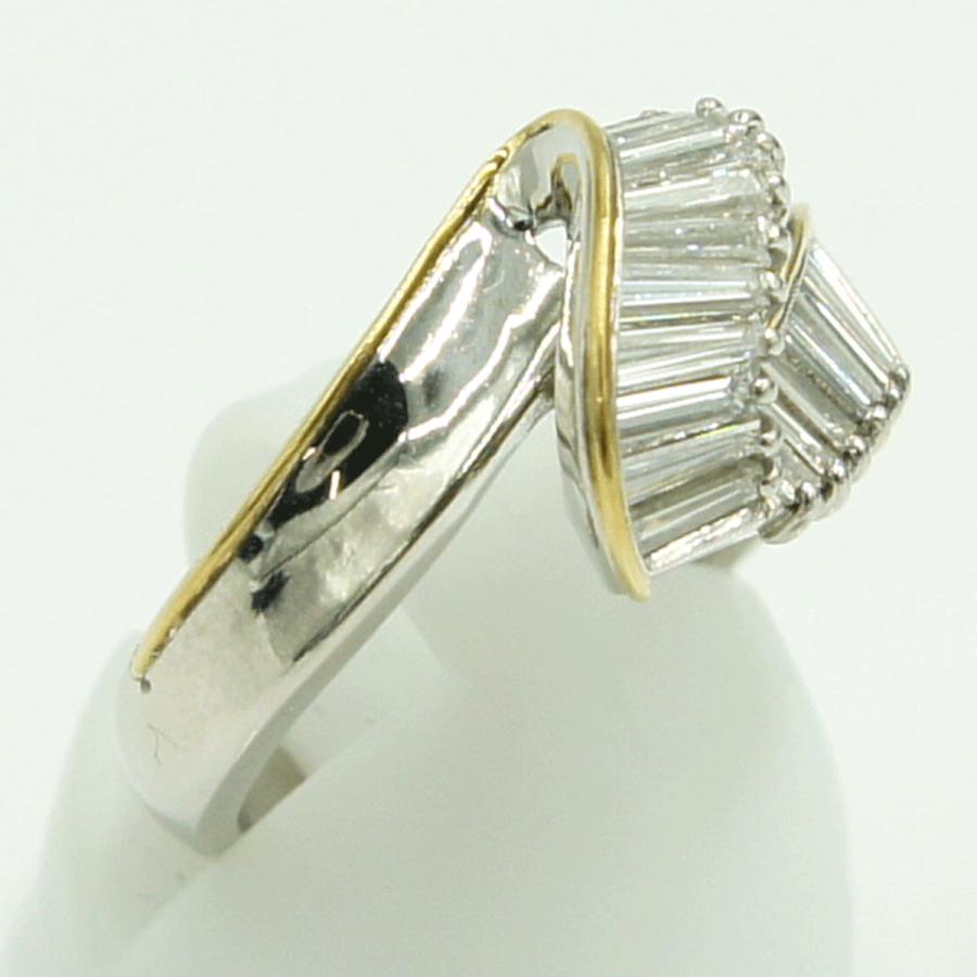 Pt900/K18ダイヤモンドリング　D.1.00ct　リングサイズ14号　重量8.73ｇ(石の重量含む)（中古）