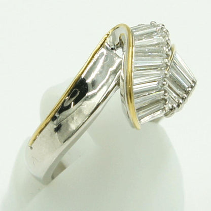 Pt900/K18ダイヤモンドリング　D.1.00ct　リングサイズ14号　重量8.73ｇ(石の重量含む)（中古）