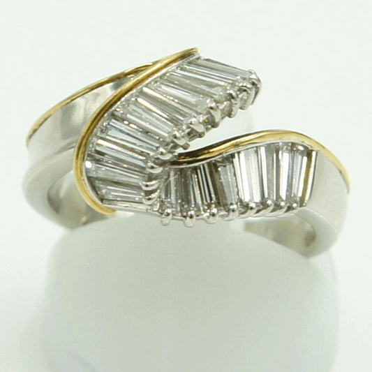 Pt900/K18ダイヤモンドリング　D.1.00ct　リングサイズ14号　重量8.73ｇ(石の重量含む)（中古）