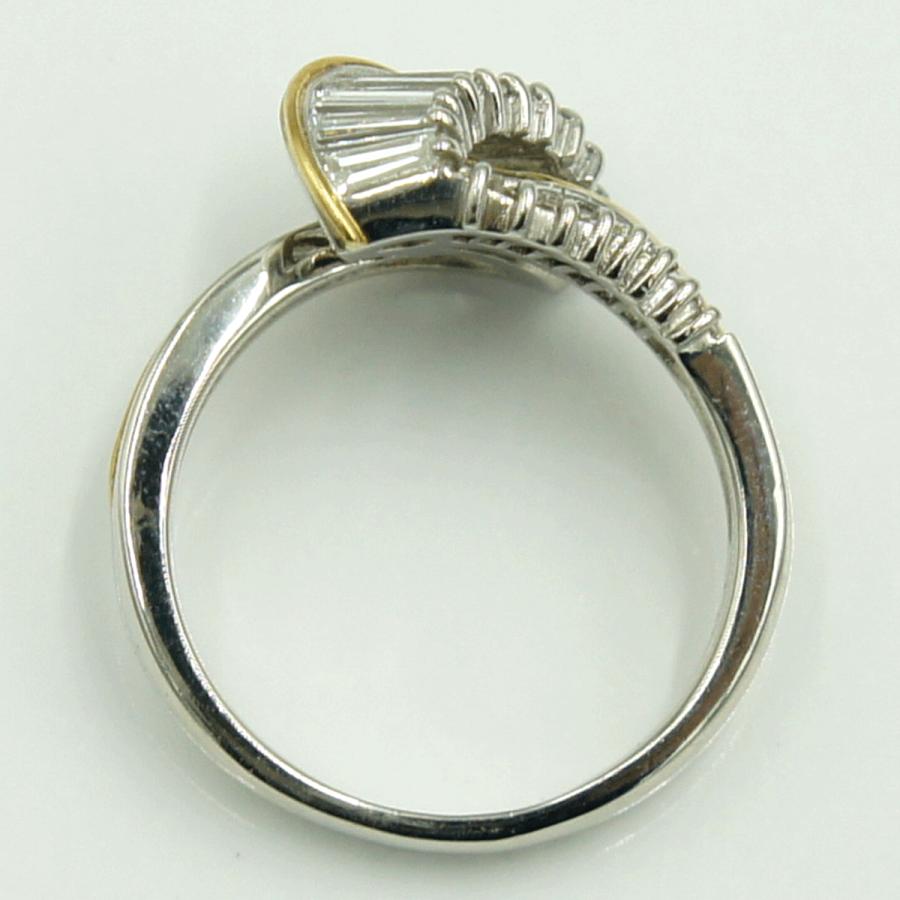 Pt900/K18ダイヤモンドリング　D.1.00ct　リングサイズ14号　重量8.73ｇ(石の重量含む)（中古）