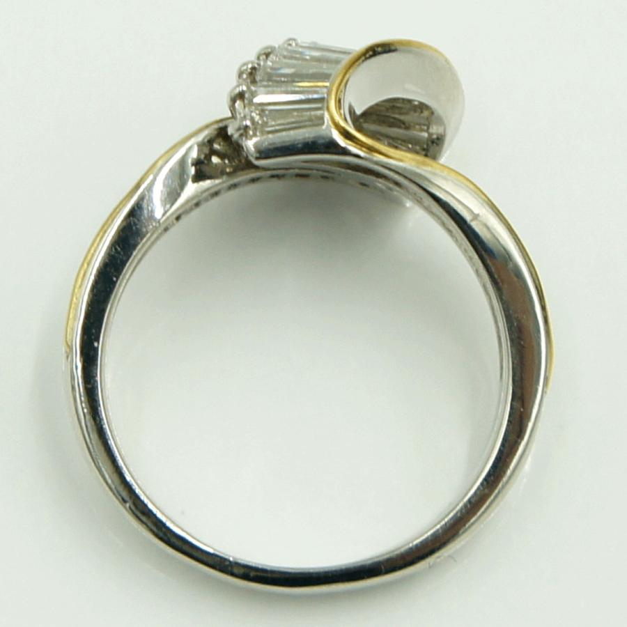 Pt900/K18ダイヤモンドリング　D.1.00ct　リングサイズ14号　重量8.73ｇ(石の重量含む)（中古）