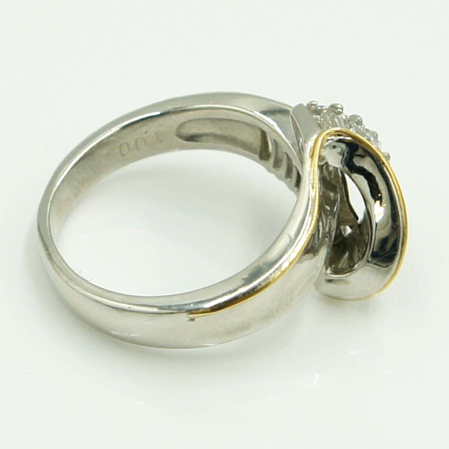 Pt900/K18ダイヤモンドリング　D.1.00ct　リングサイズ14号　重量8.73ｇ(石の重量含む)（中古）