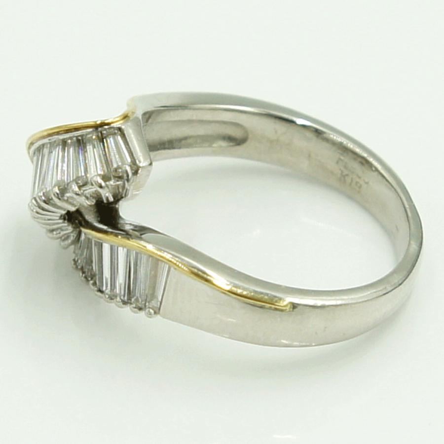 Pt900/K18ダイヤモンドリング　D.1.00ct　リングサイズ14号　重量8.73ｇ(石の重量含む)（中古）